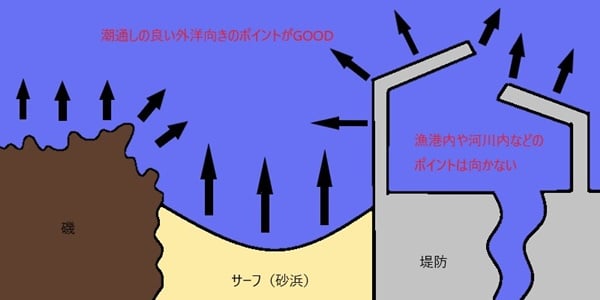 ショアジギングで狙いたいポイント